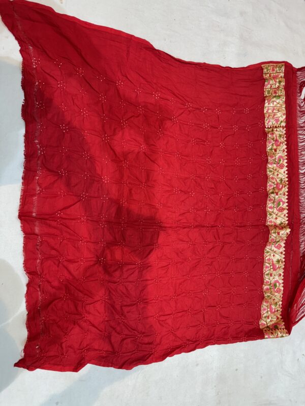 Paithani rai bandhani bandhej tasted Zari saree - Image 4