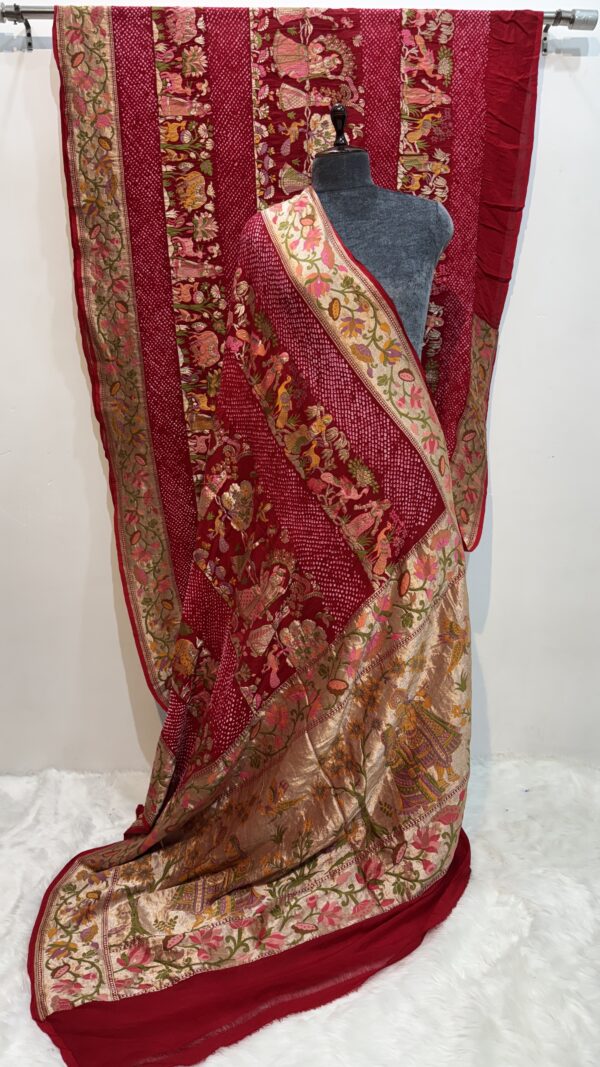 Traditional Rai Bandhej with Intricate Patterns & Motifs