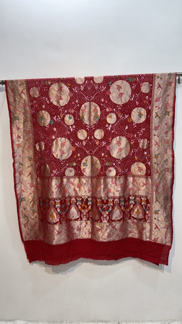 Handwoven Banarasi Rai Bandhej Dupatta
