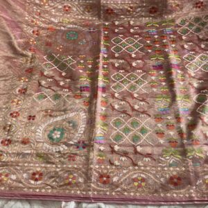 real zari Jamdhani saree